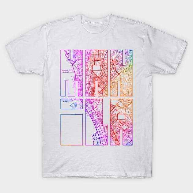 Manila Philippines City Map Typography Colorful Manila T